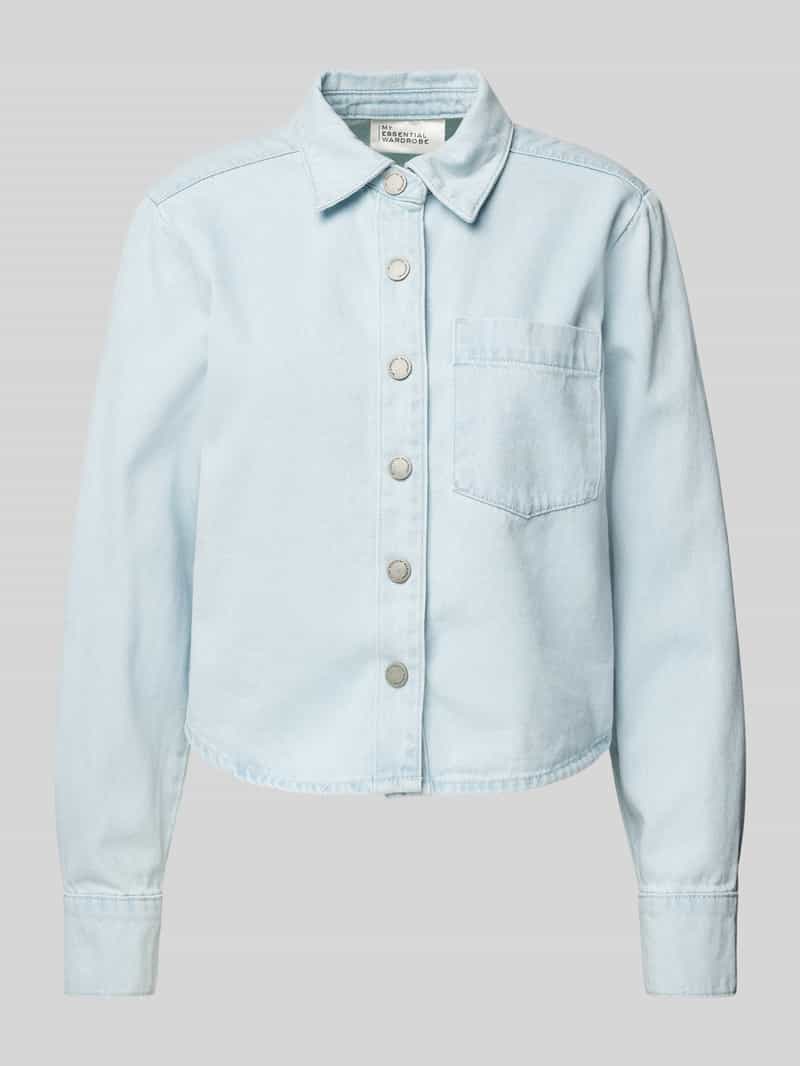My Essential Wardrobe Regular fit jeansblouse met borstzak model 'Winnie'