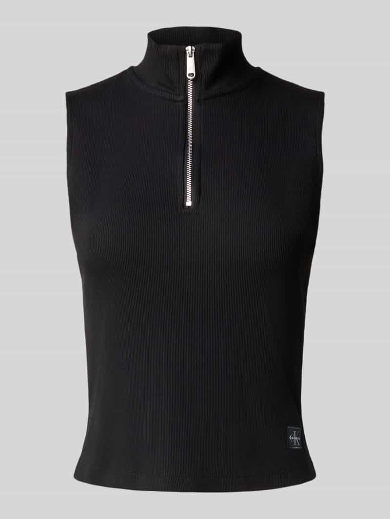 Calvin Klein Jeans Top met opstaande kraag en ritssluiting