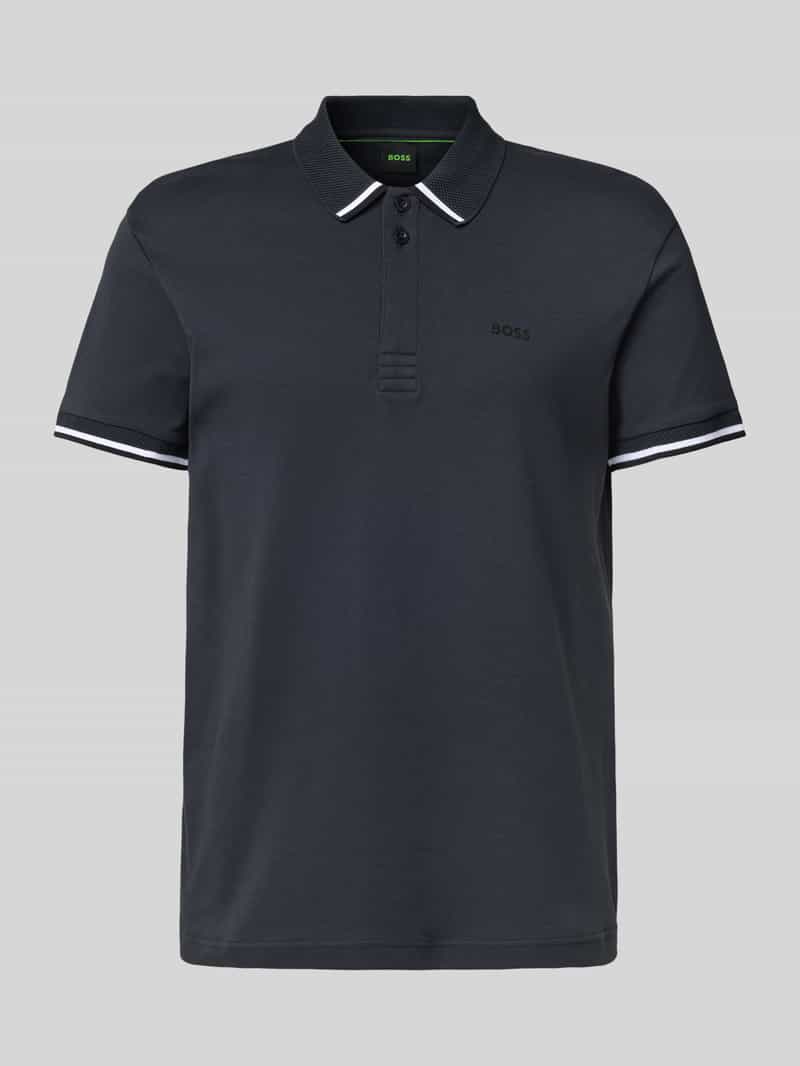 BOSS Green Regular fit poloshirt met labelprint model 'Paddy Lux Heritage'
