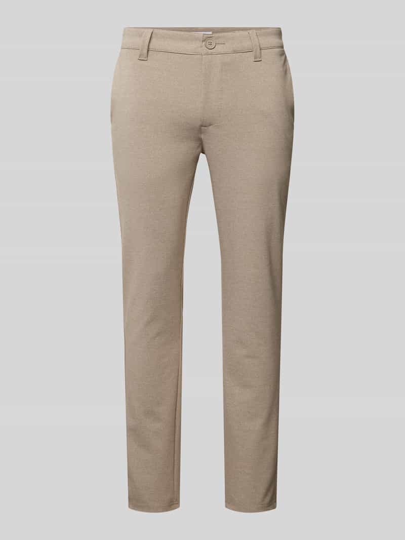 Only & Sons Slim fit stoffen broek in gemêleerde look model 'MARK'