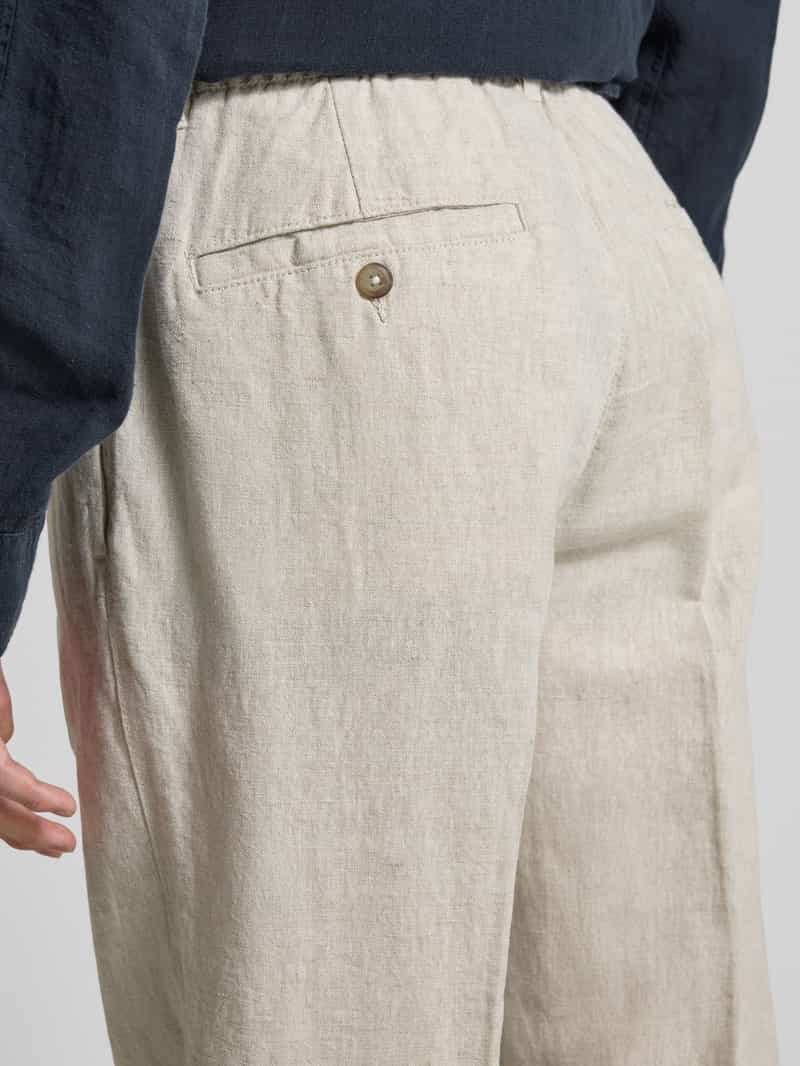 Selected Homme Regular fit linnen broek met persplooien model 'LEROY'