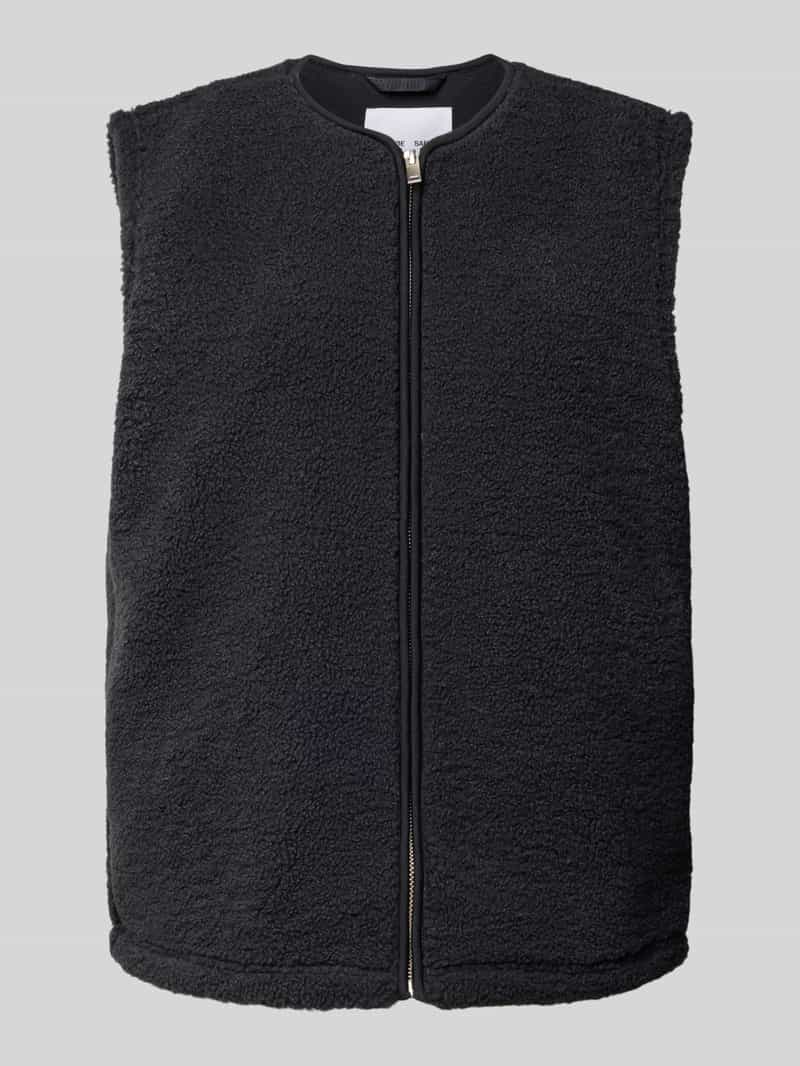 Samsøe Fleecegilet met ronde hals en ritssluiting