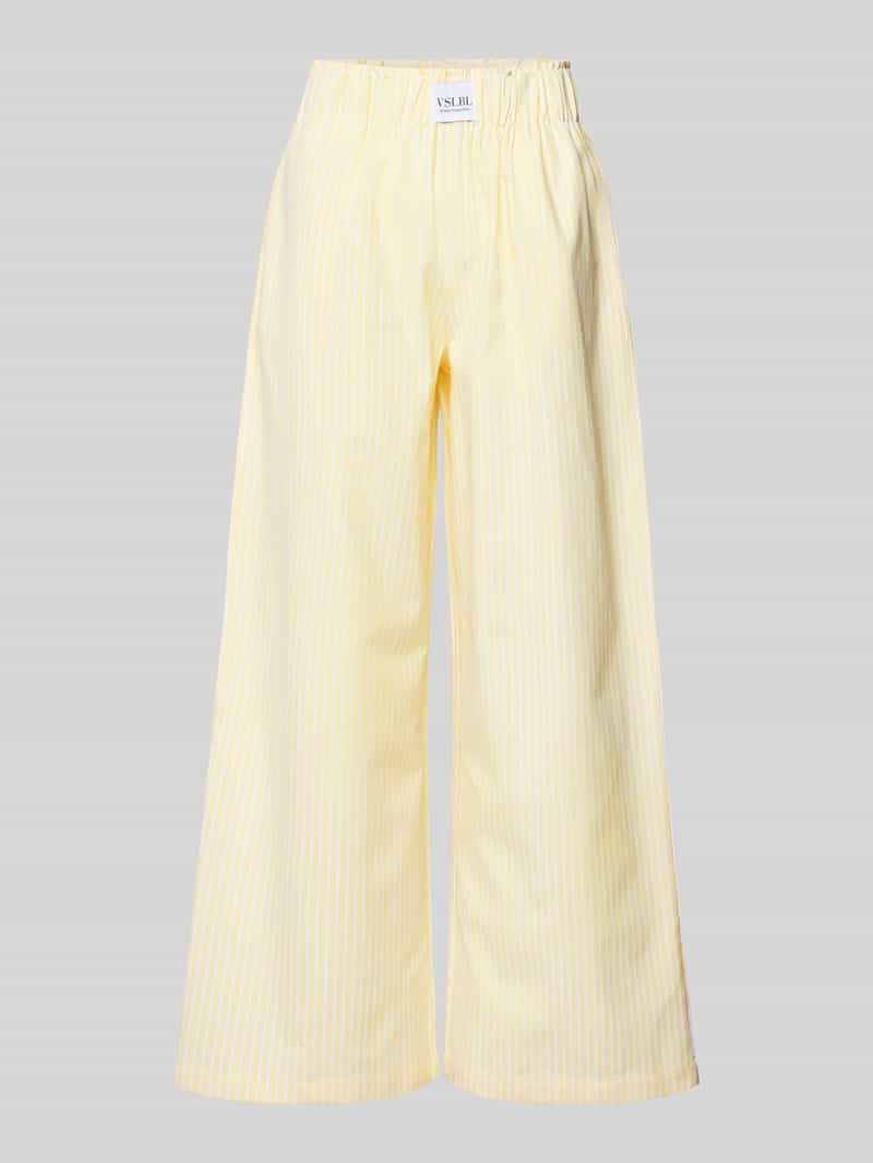 VILLA SOPHIE Wide leg stoffen broek met elastische band model 'STELLA'