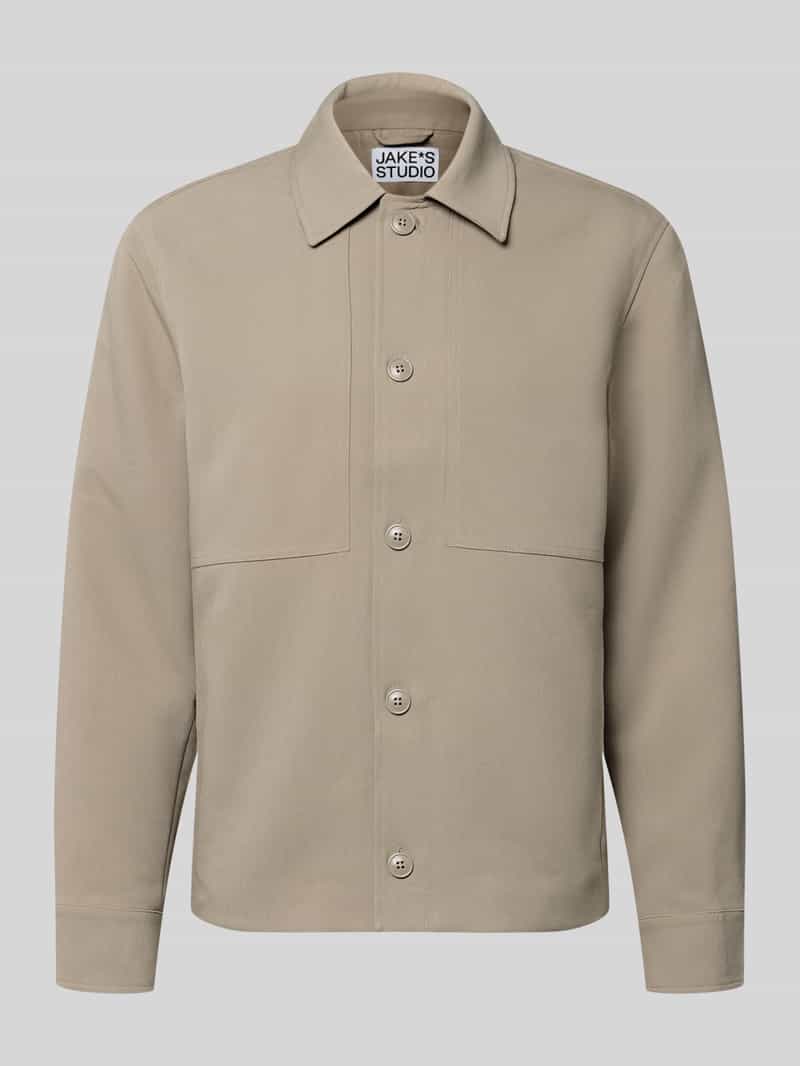 Regular fit overhemdjack met met viscose