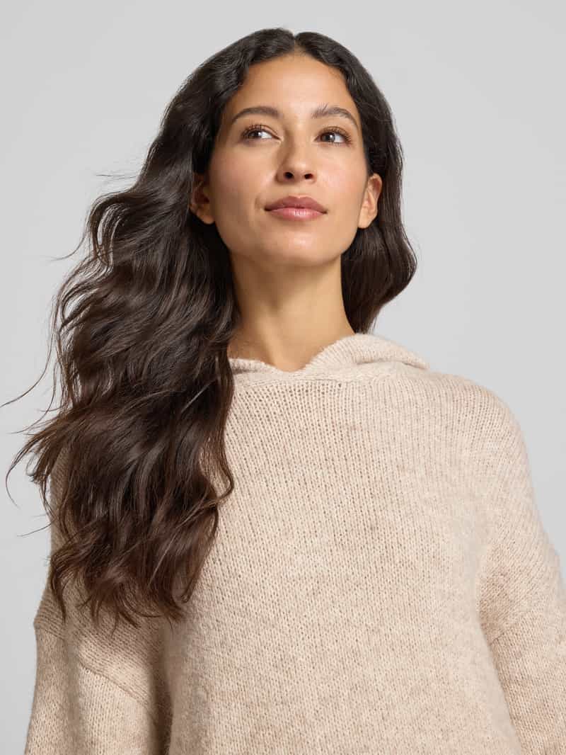 Marc O'Polo Regular fit gebreide hoodie met alpaca en scheerwol
