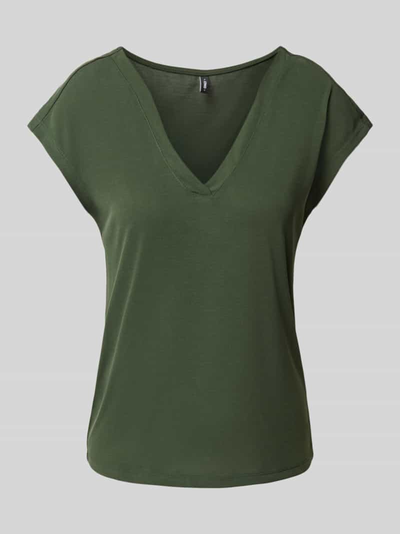 Only Shirt met V-hals ONLFREE S/S MODAL V-NEC TOP BOX JRS NOOS