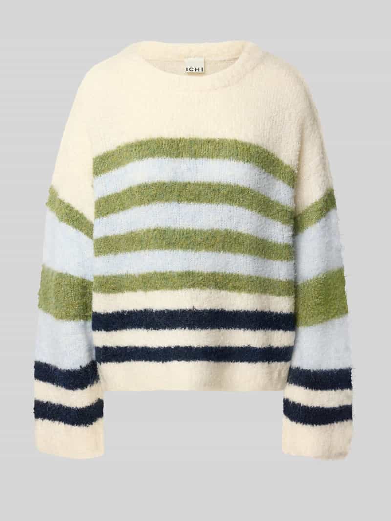 Ichi Gebreide pullover met ronde hals model 'BOSELE'