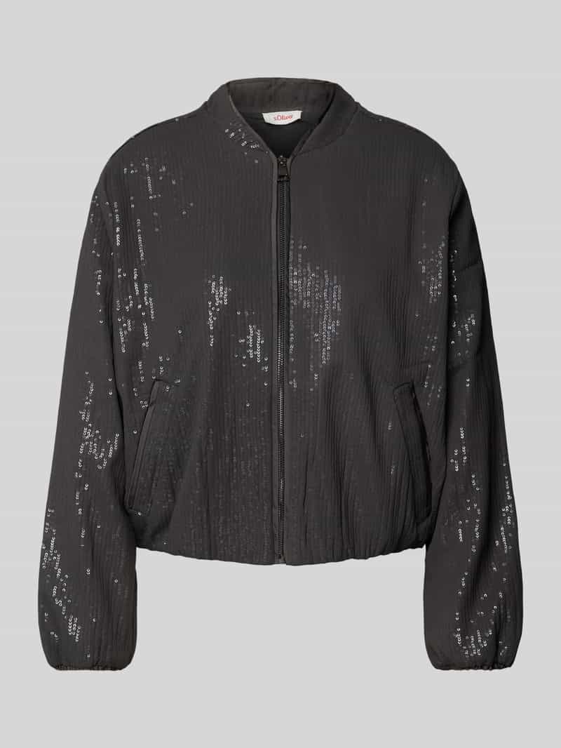 s.Oliver RED LABEL Regular fit bomberjack met pailletten