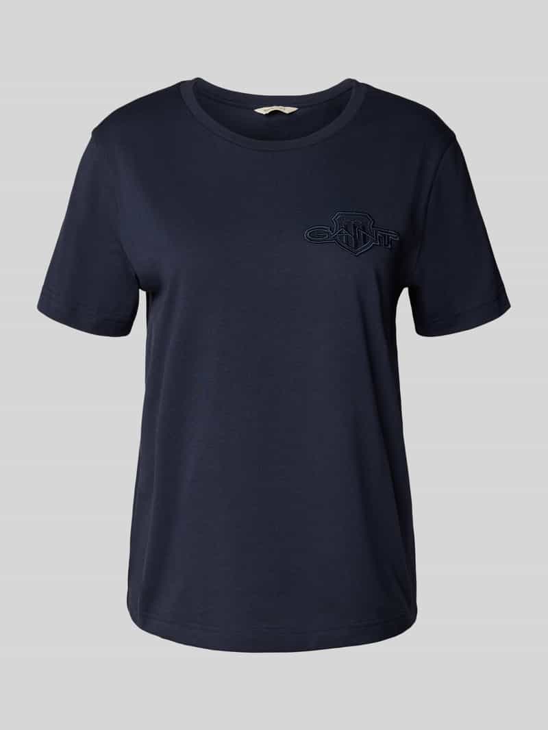 Gant Regular fit T-shirt van puur katoen met logopatch