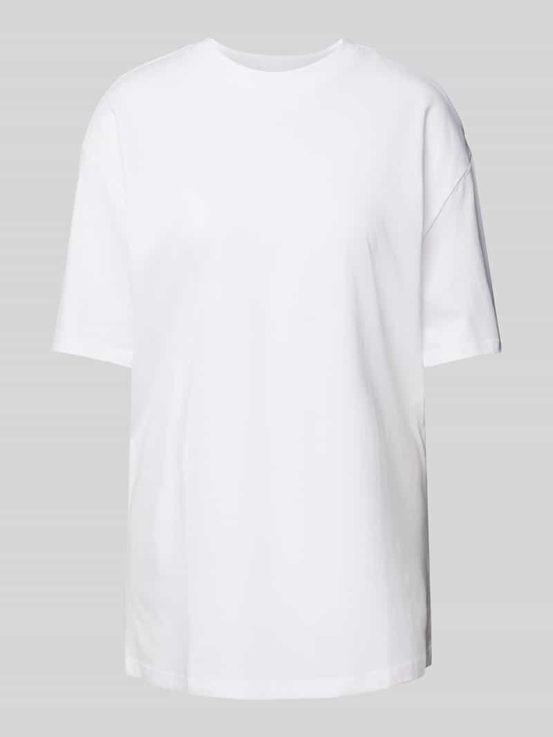 Review Oversized T-shirt met geribde ronde hals