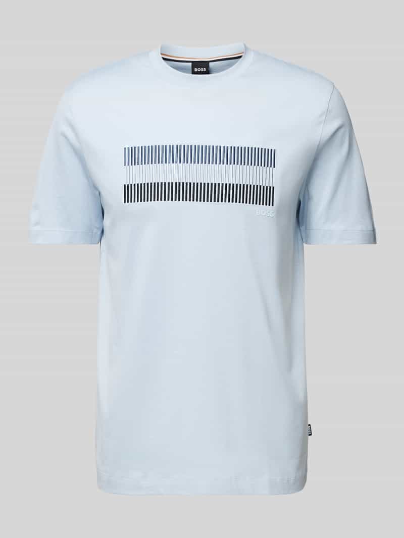 Boss T-shirt met geribde ronde hals model 'Thompson'