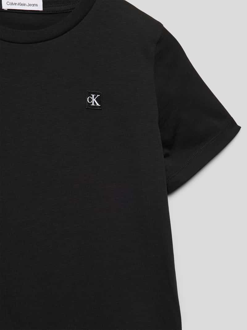 Calvin Klein Jeans T-shirt met labelstitching model 'MONO'