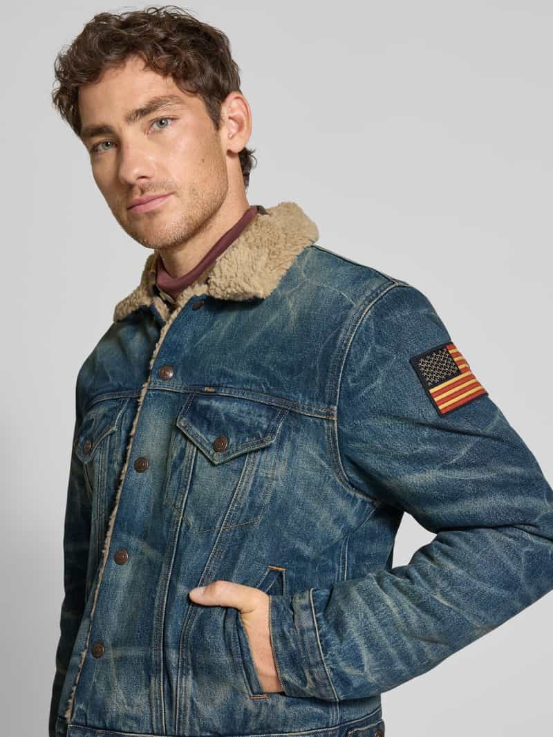 Polo Ralph Lauren Jeansjack met teddybont en borstzakken