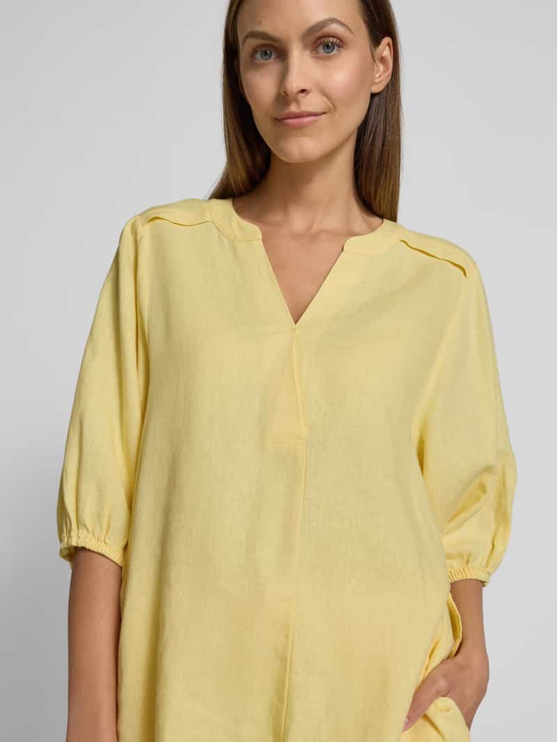 FREE QUENT Relaxed fit linnen blouse met tuniekkraag model 'Lava'