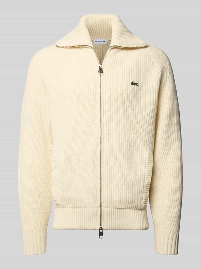 Lacoste Regular fit gebreid jack van katoenmix