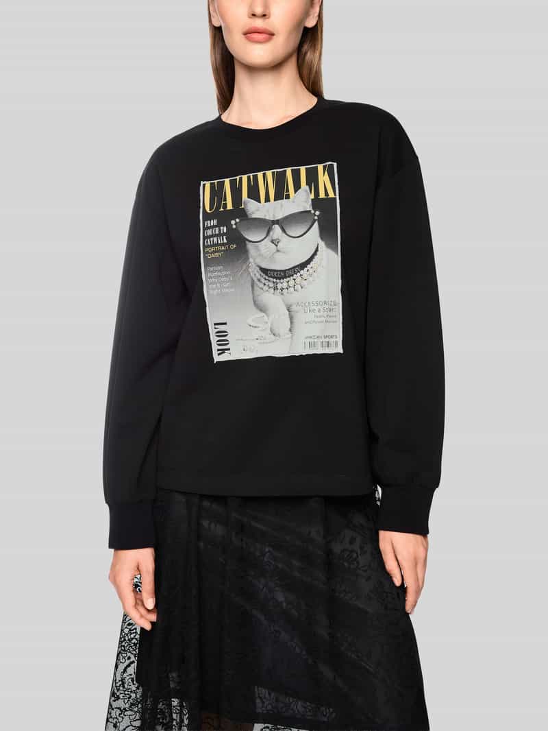 Marc Cain Sweatshirt met catwalk-fotomotief van katoenmix