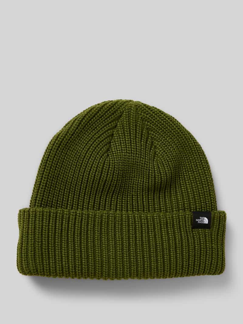 The North Face Gebreide muts met brede omslag en labeldetail