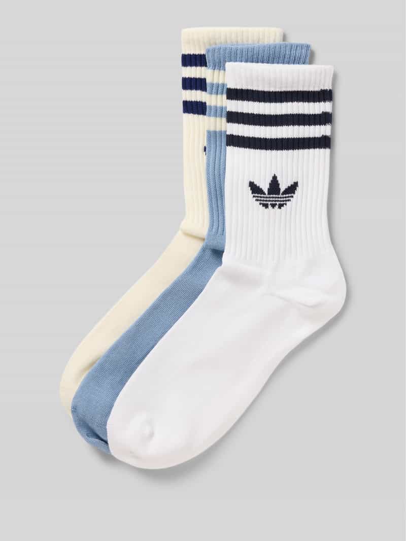 adidas Originals Sokken met logostitching in een set van 3 paar model 'Crew'