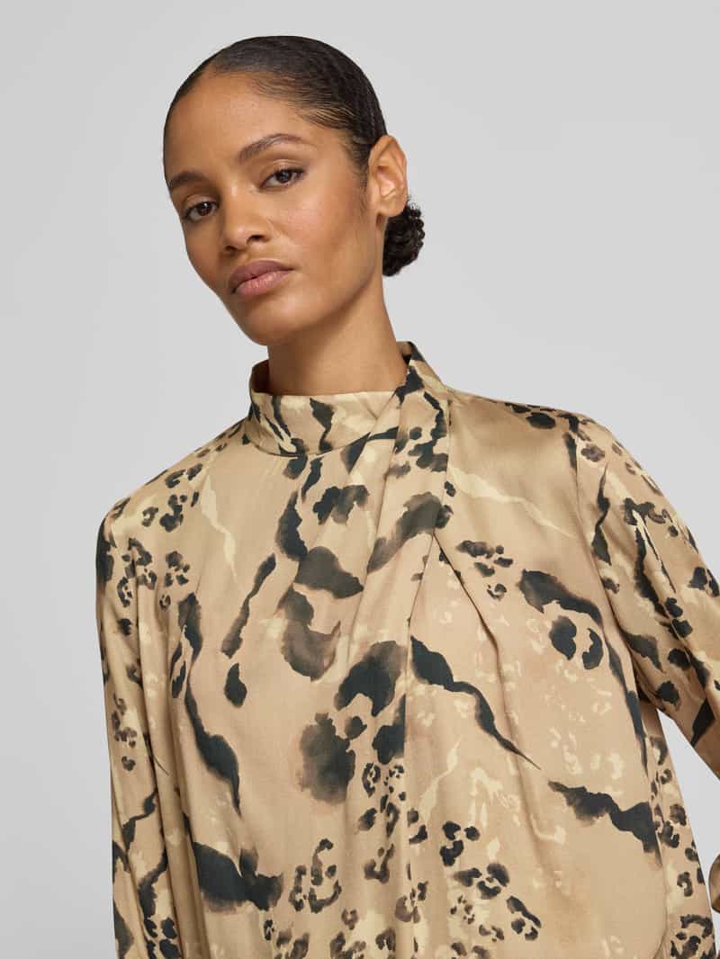Jake*s Collection Blouse van viscose met opstaande kraag