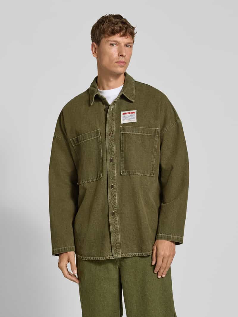 American vintage relaxed fit jeanshemd met labeldetail model 'UZATOWN CHEMISES'