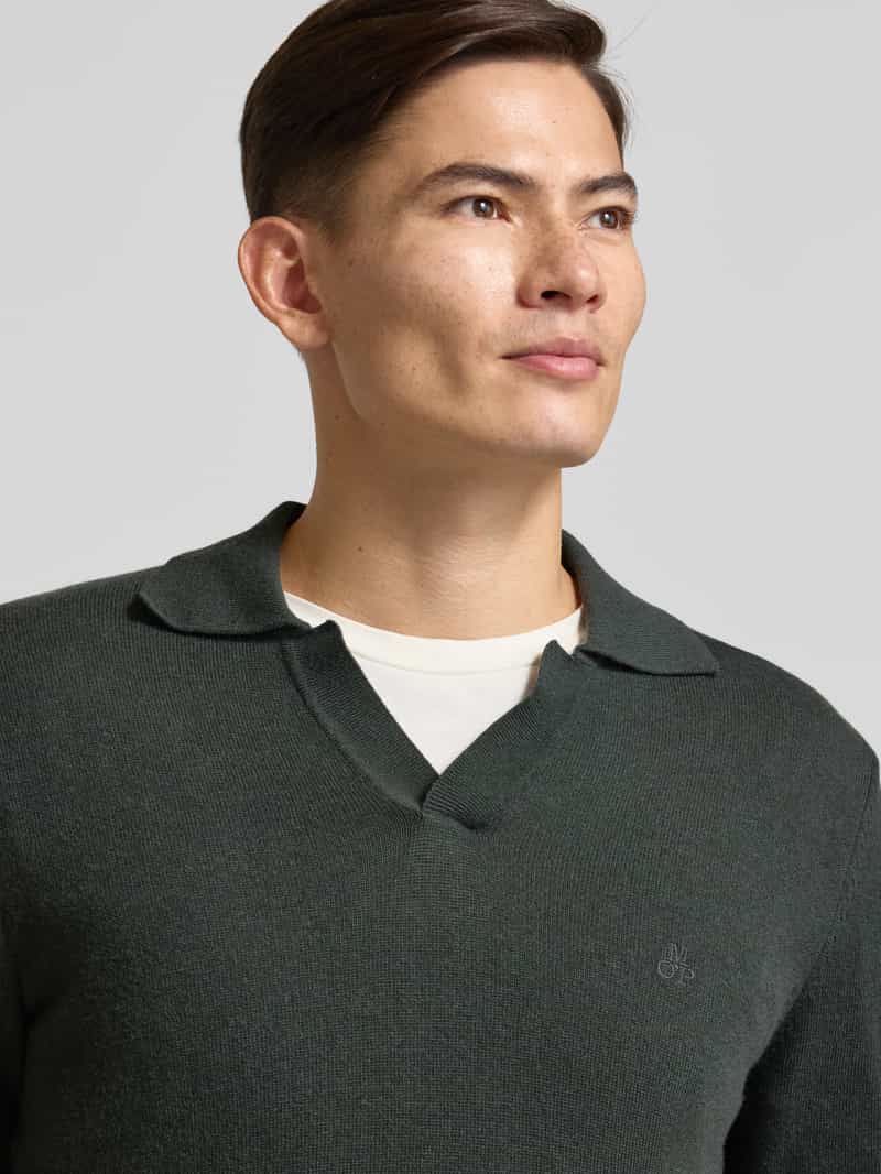 Marc O'Polo Regular fit gebreide pullover van een mix van katoen en scheerwol
