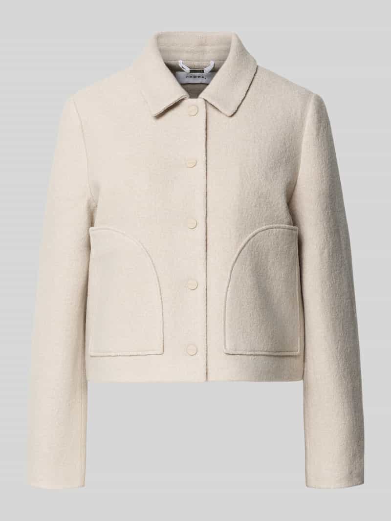 comma Regular fit blazer van een mix van viscose en wol
