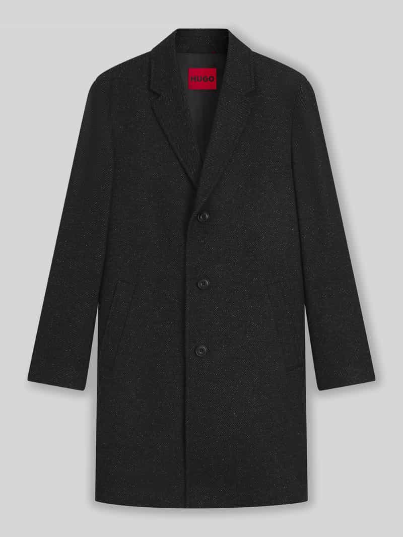 HUGO Regular fit lange wollen jas van twill model 'MALTE2541'
