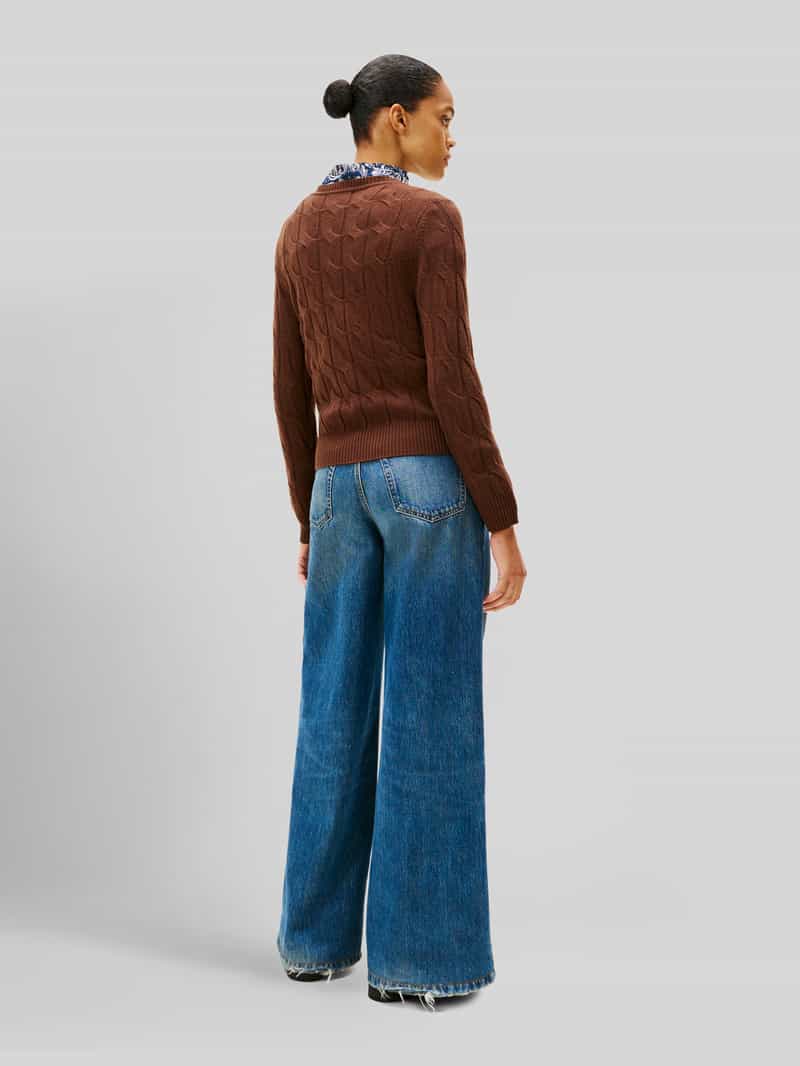 Tommy Hilfiger Regular fit pullover van pure wol middenbruin, foto 2