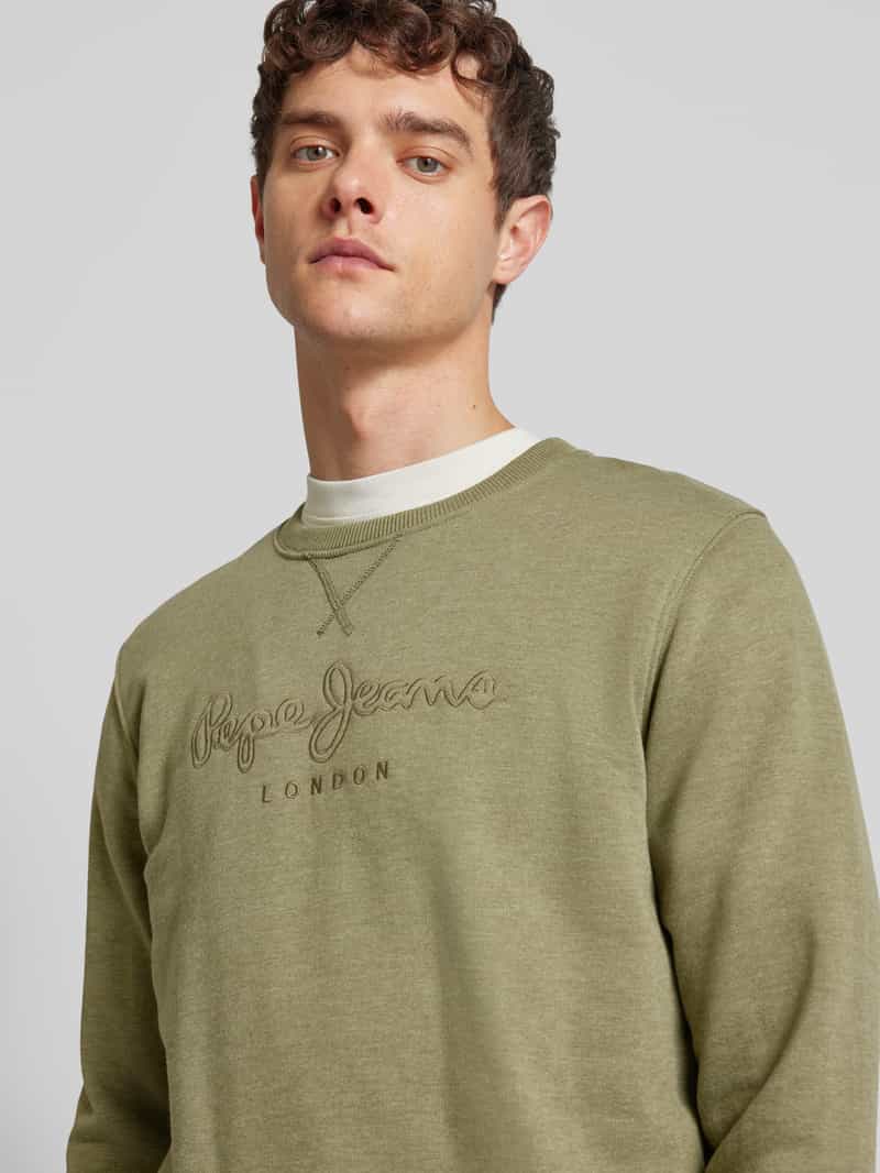 Pepe Jeans Sweatshirt met labelstitching model 'Nouvel'