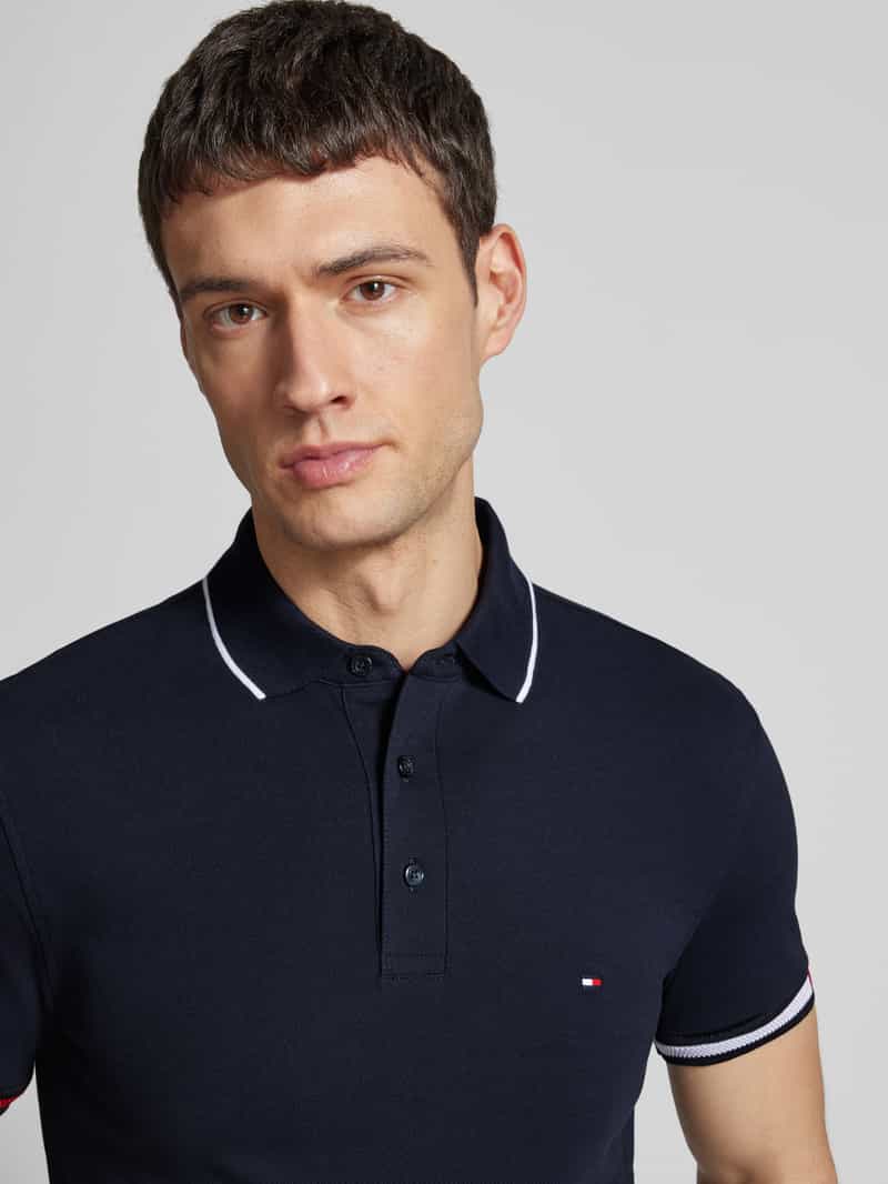 Tommy Hilfiger Slim fit poloshirt van een mix van katoen en elastaan