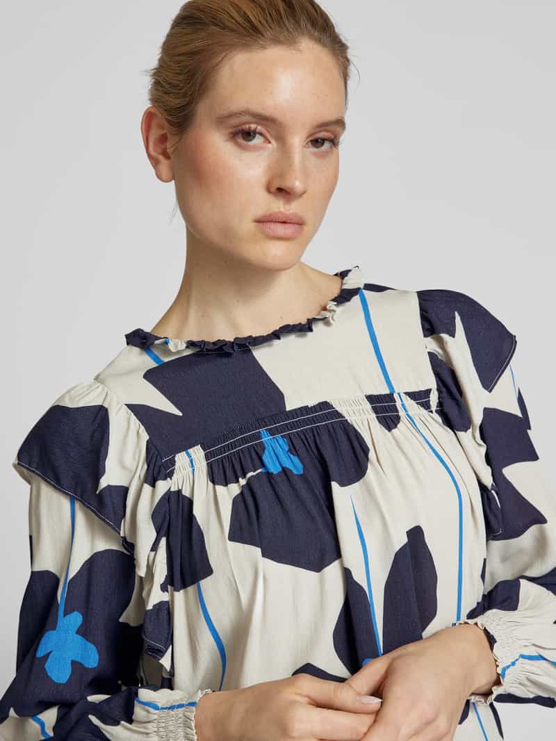 Oui Relaxed fit blouse met ballonmouwen