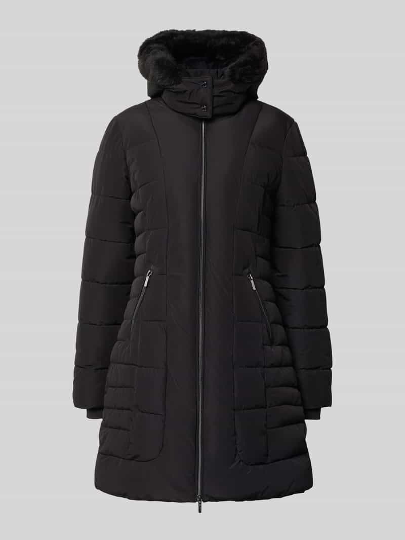 Jake*s Collection Lange gewatteerde jas met tweewegritssluiting