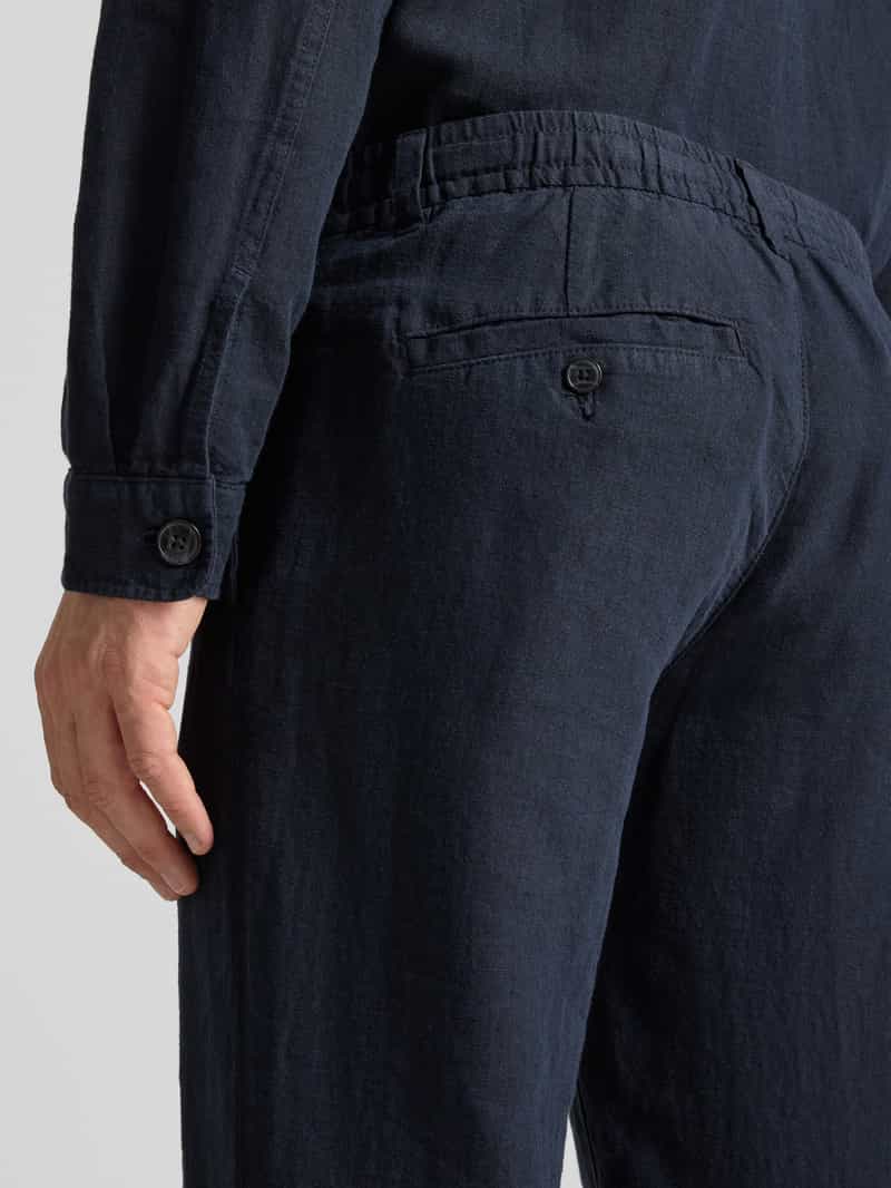 Selected Homme Regular fit linnen broek met persplooien model 'LEROY'