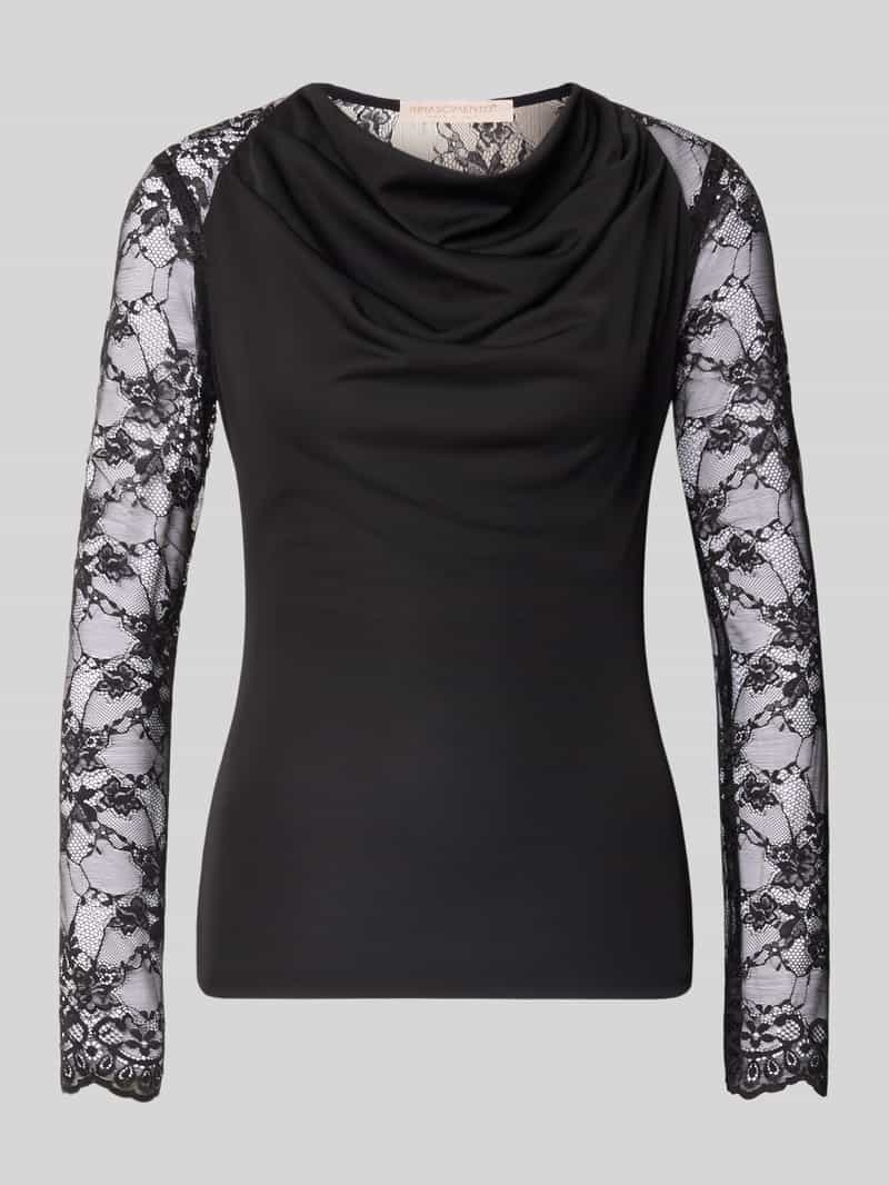 RINASCIMENTO Slim fit shirt met lange mouwen met kant