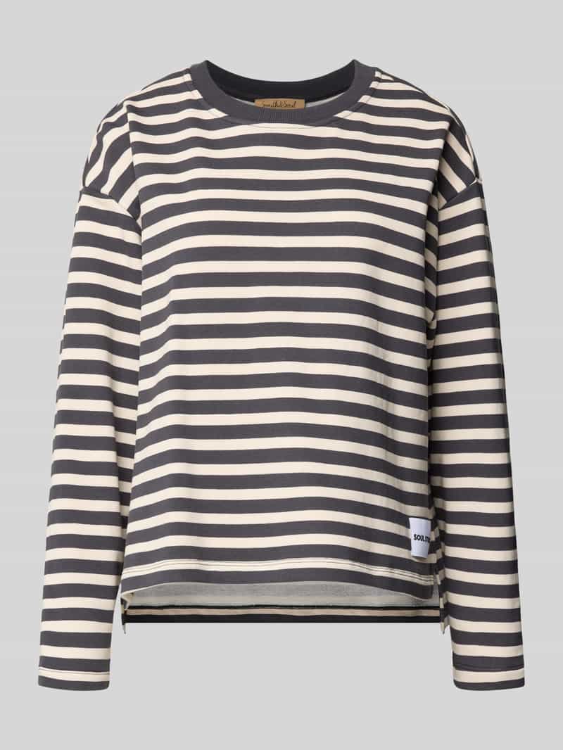 Smith and Soul Sweatshirt met ronde hals en labeldetail
