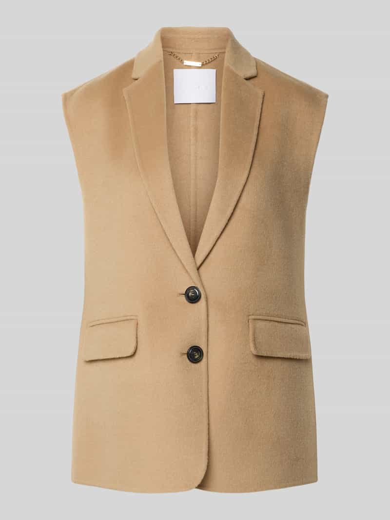 Rich & Royal Gilet van wolmix met reverskraag