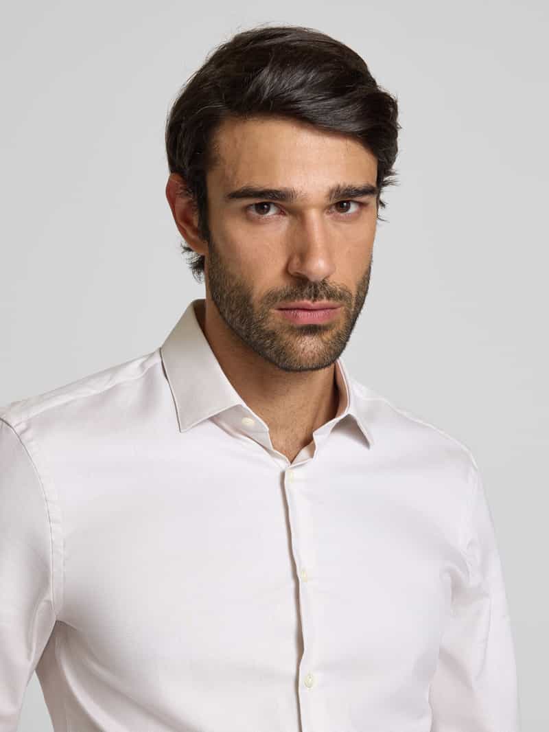 Jake*s Slim fit zakelijk overhemd met kentkraag