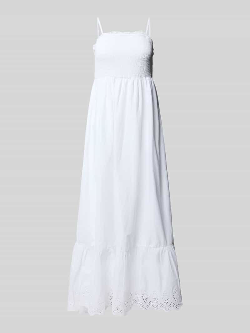 Only Uitlopende midi-jurk met broderie anglaise
