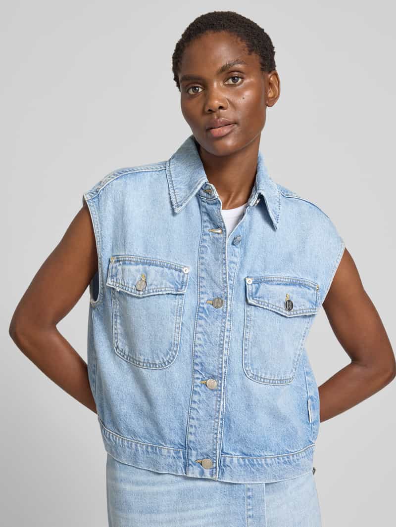Marc O'Polo Regular fit jeansgilet van een mix van lyocell en katoen