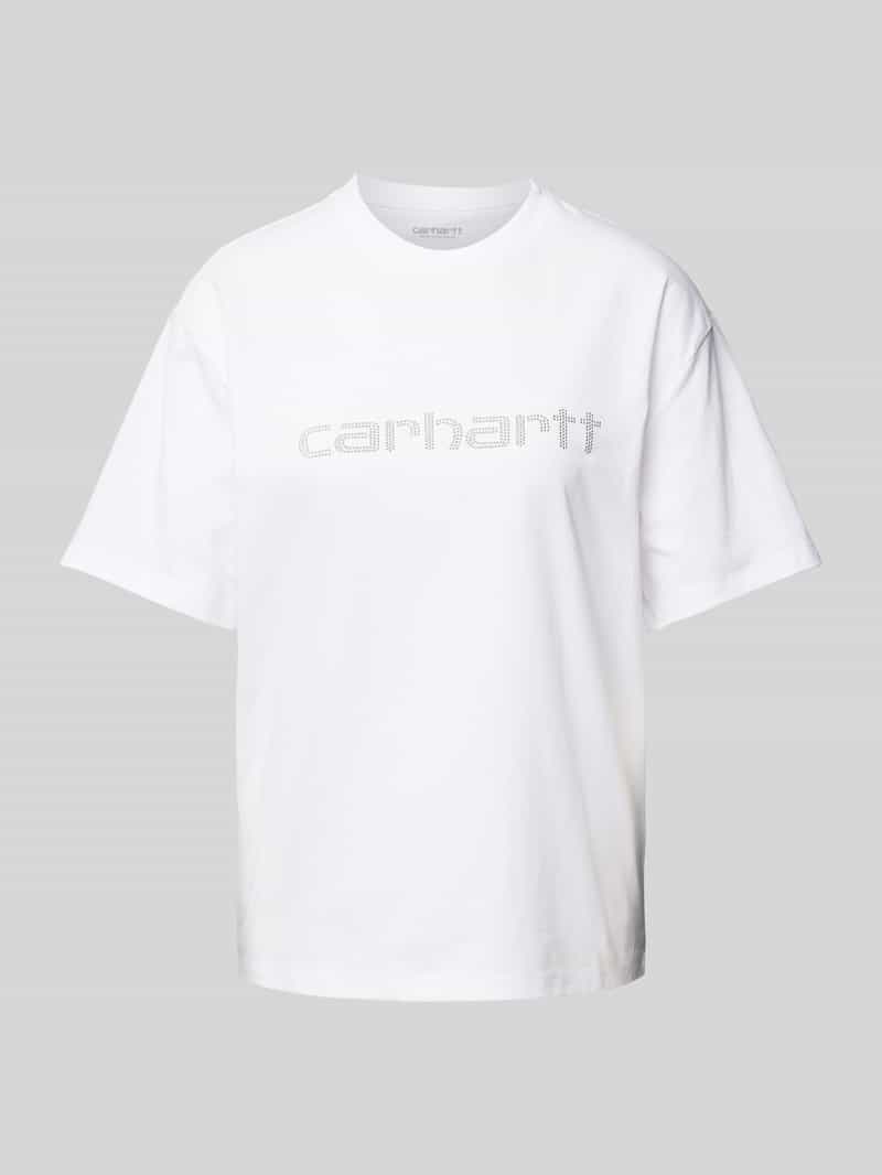 Carhartt Work In Progress T-shirt met strass-steentjes model 'Rivet'