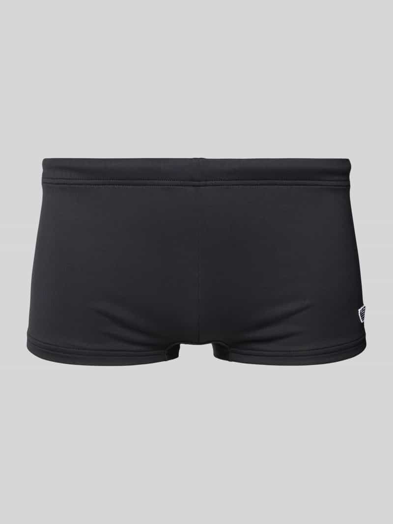 Emporio Armani Herren Schwarz Badehose Mit Label-Patch In Größe Mittel