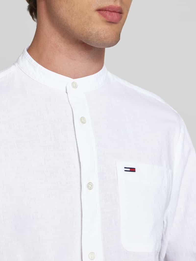 Tommy Jeans Regular fit vrijetijdsoverhemd van een mix van katoen en linnen