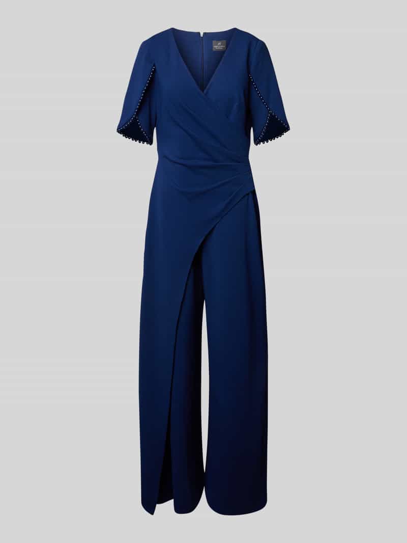 Adrianna Papell Jumpsuit in wikkellook met kralen