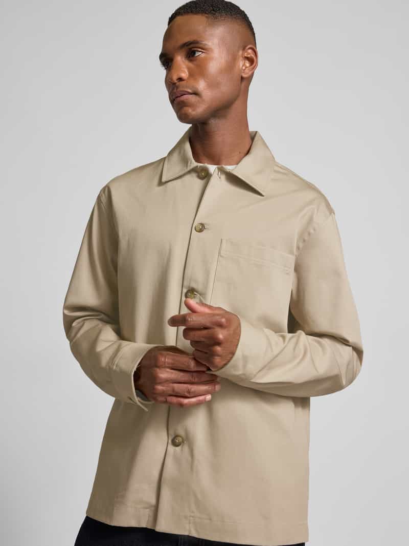 Selected Homme Regular fit overhemdjack van puur katoen model 'TATE'
