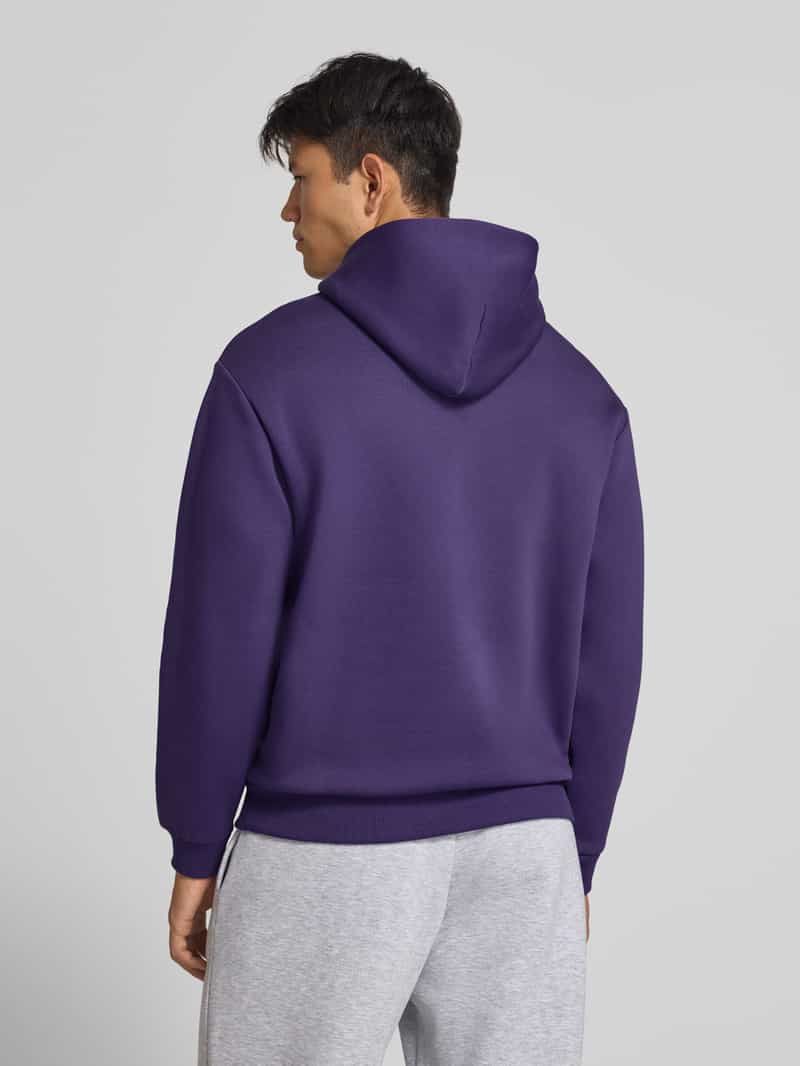REVIEW Regular fit hoodie van katoenmix met labeldetail