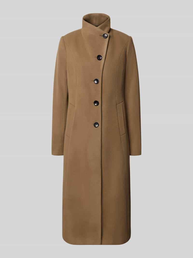 Milo Coats Regular fit lange jas met opstaande kraag model 'NADA'