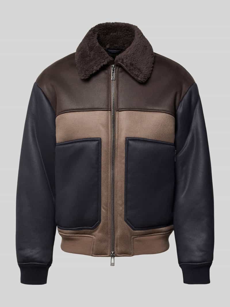 Armani Exchange Blouson in leerlook met tweewegritssluiting