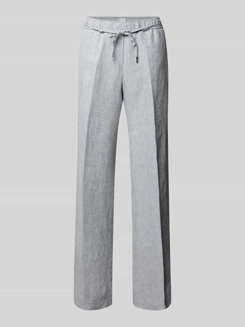 BRAX Straight leg linnen broek met strikceintuur model 'STYLE.FARINA'