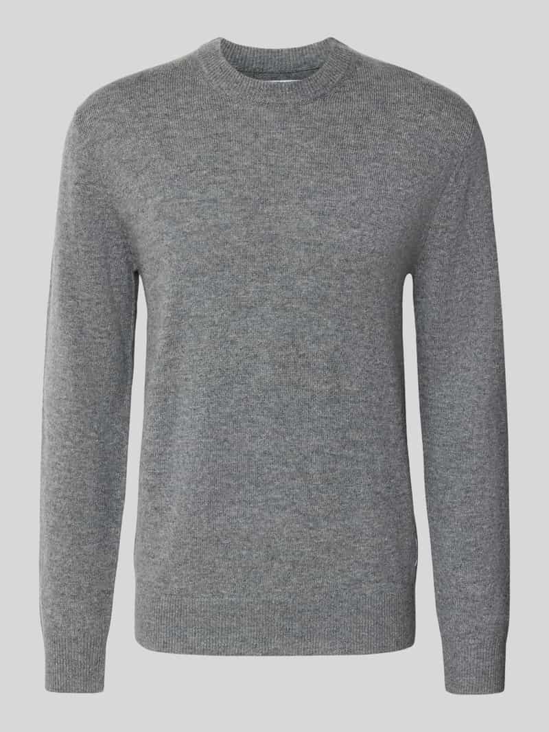 Matinique Gebreide pullover van lamswol met ronde hals