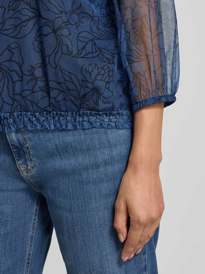 MORE & MORE T-shirt met semi-transparante mouwen
